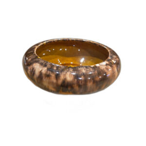 Vintage Brush McCoy Brown Onyx Drip Glaze Round Planter Bowl Unmarked 6.5"